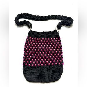 Pink and‎ Black Croche’ bag